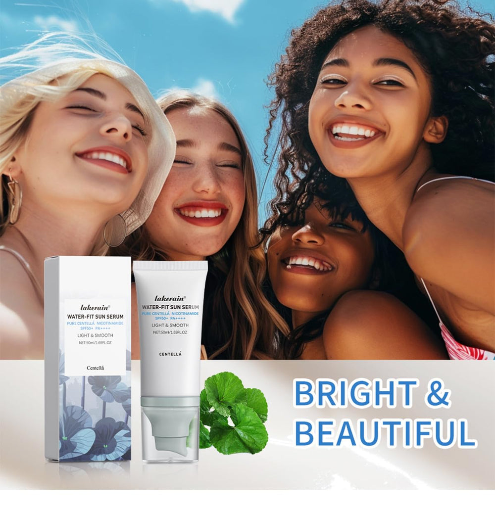 JISKG Centella sun serum two-piece set suits travel and daily routines.