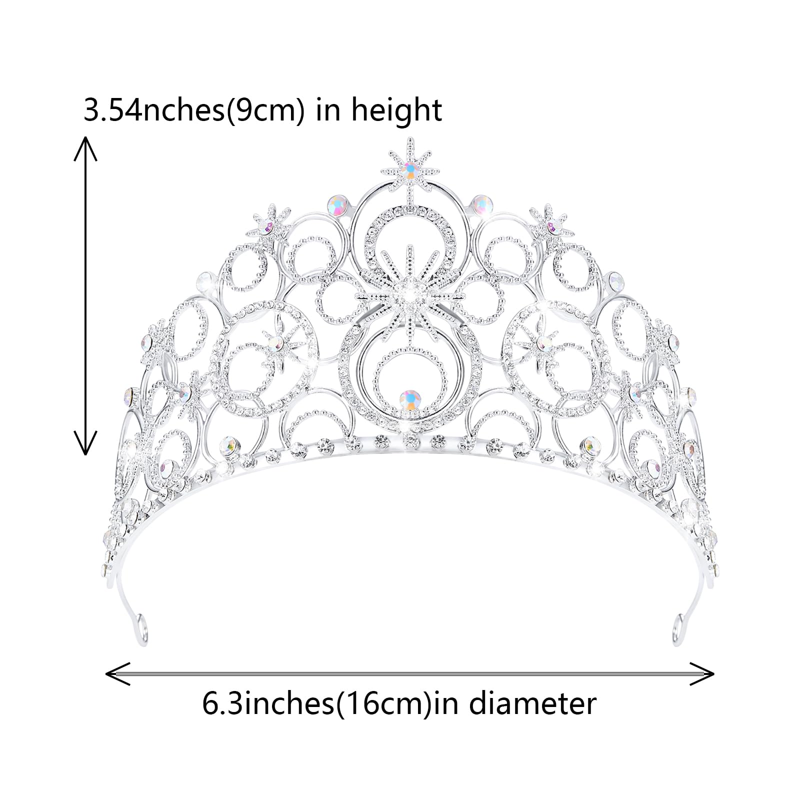 Diadema de princesa JITINX, cristal brillante para fiestas