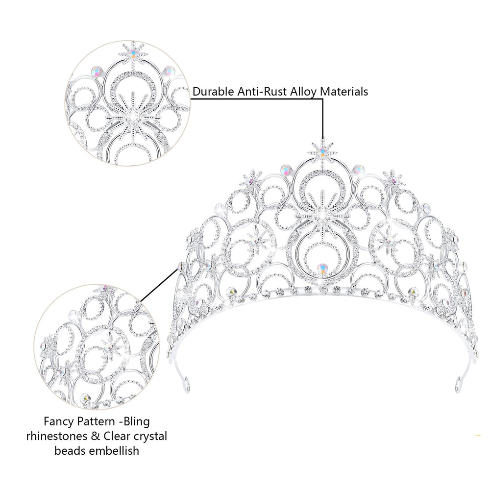 Tiara de novia JITINX, cristal elegante para novia