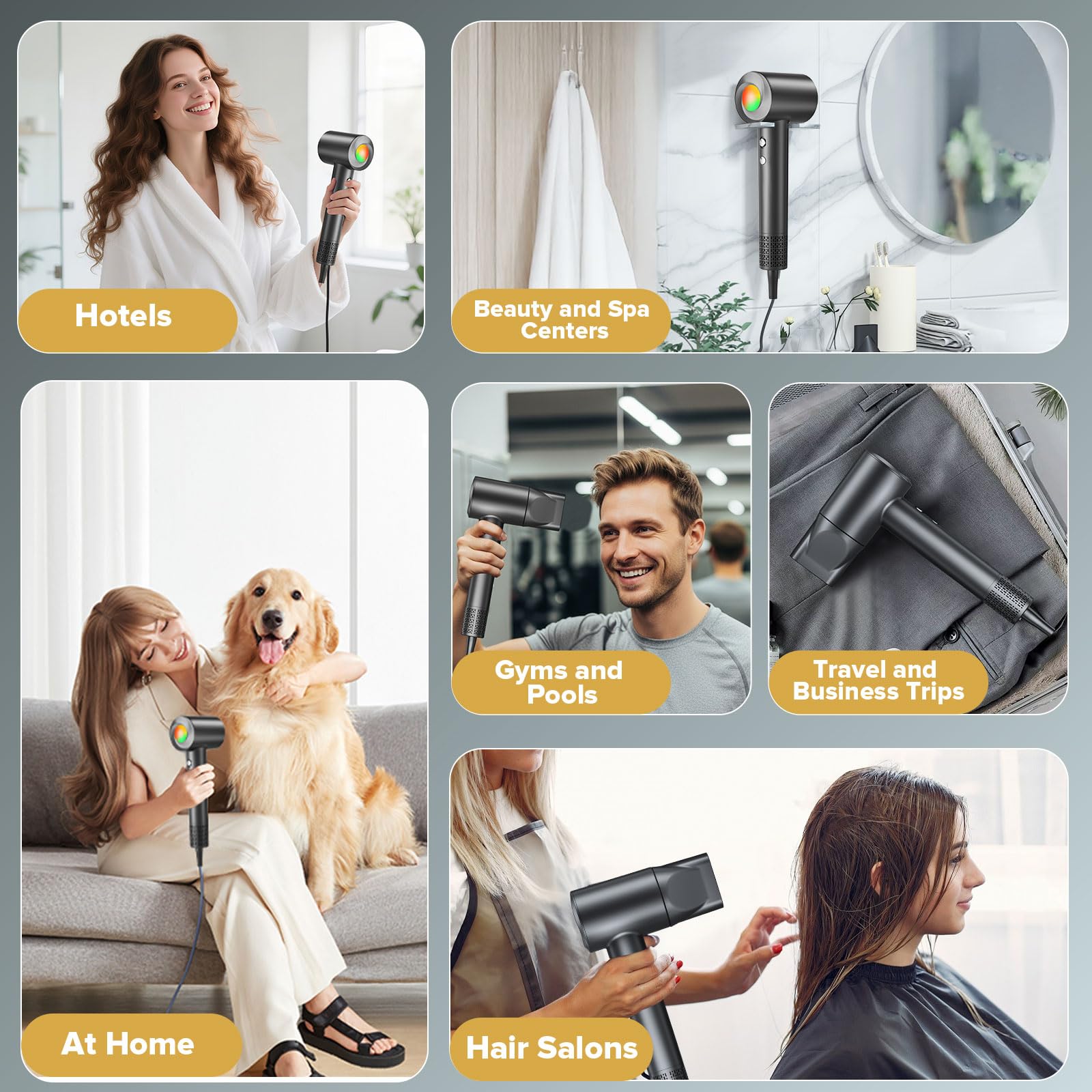 JITOOW travel-friendly lightweight dryer supports on-the-go styling