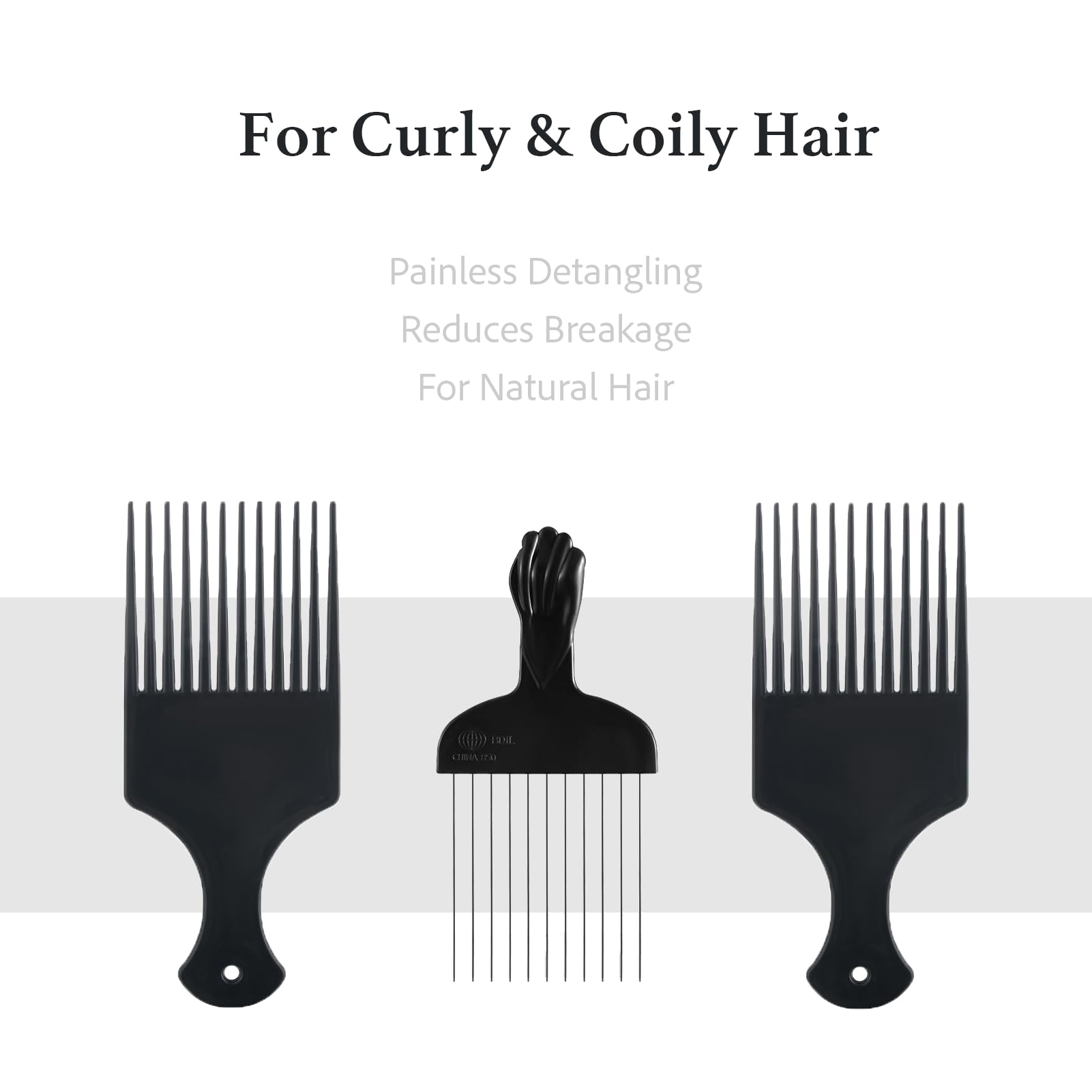 JIUANODD stainless steel metal pick delivers strong grip for thick curls