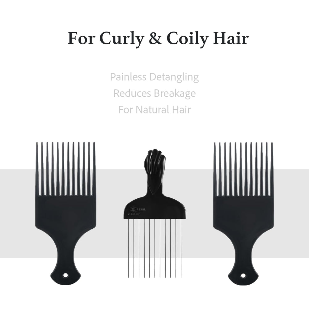 JIUANODD stainless steel metal pick delivers strong grip for thick curls