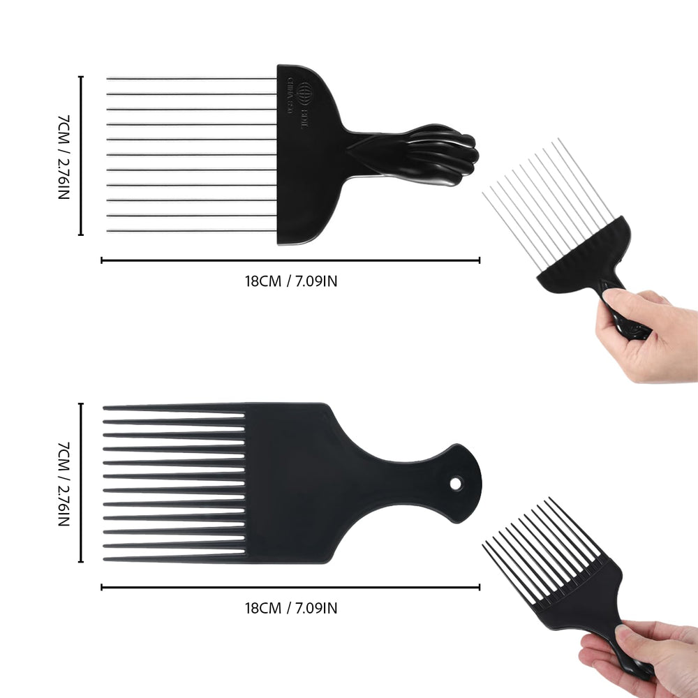 JIUANODD plastic hair pick with soft grip for gentle detangling