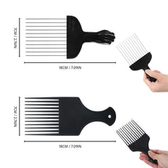 JIUANODD plastic hair pick with soft grip for gentle detangling