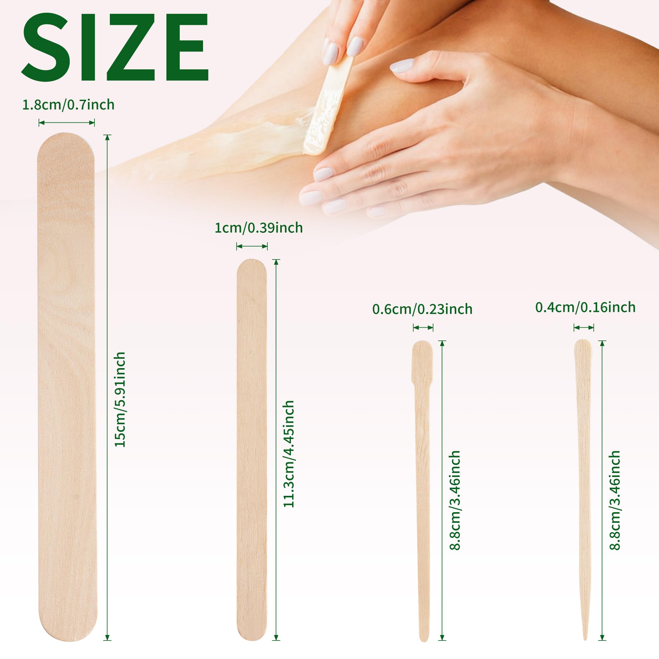JIUHSHN 4.5-inch medium sticks for precise facial and small-area waxing.
