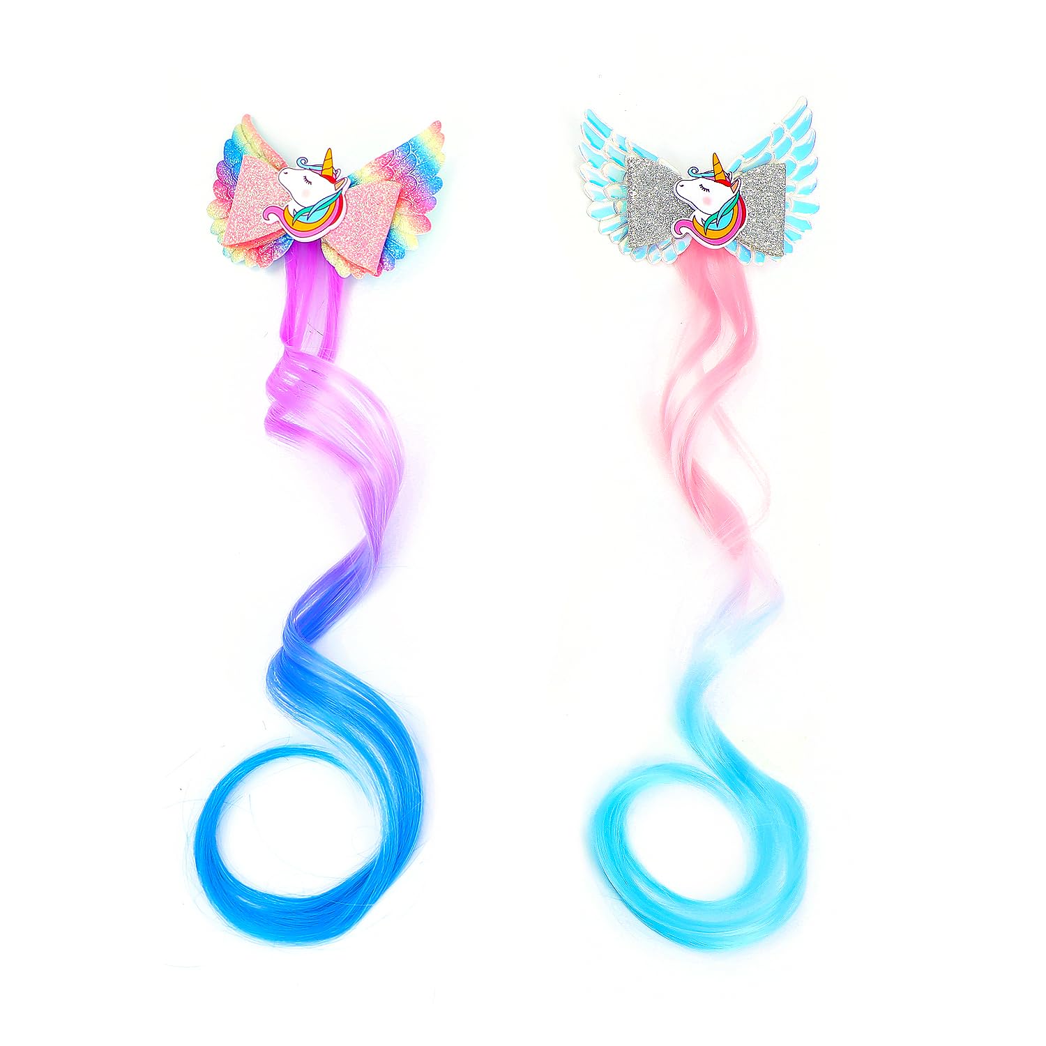 JIUSERLU 6pc ombre extensions set adds vibrant gradient color to any hairstyle