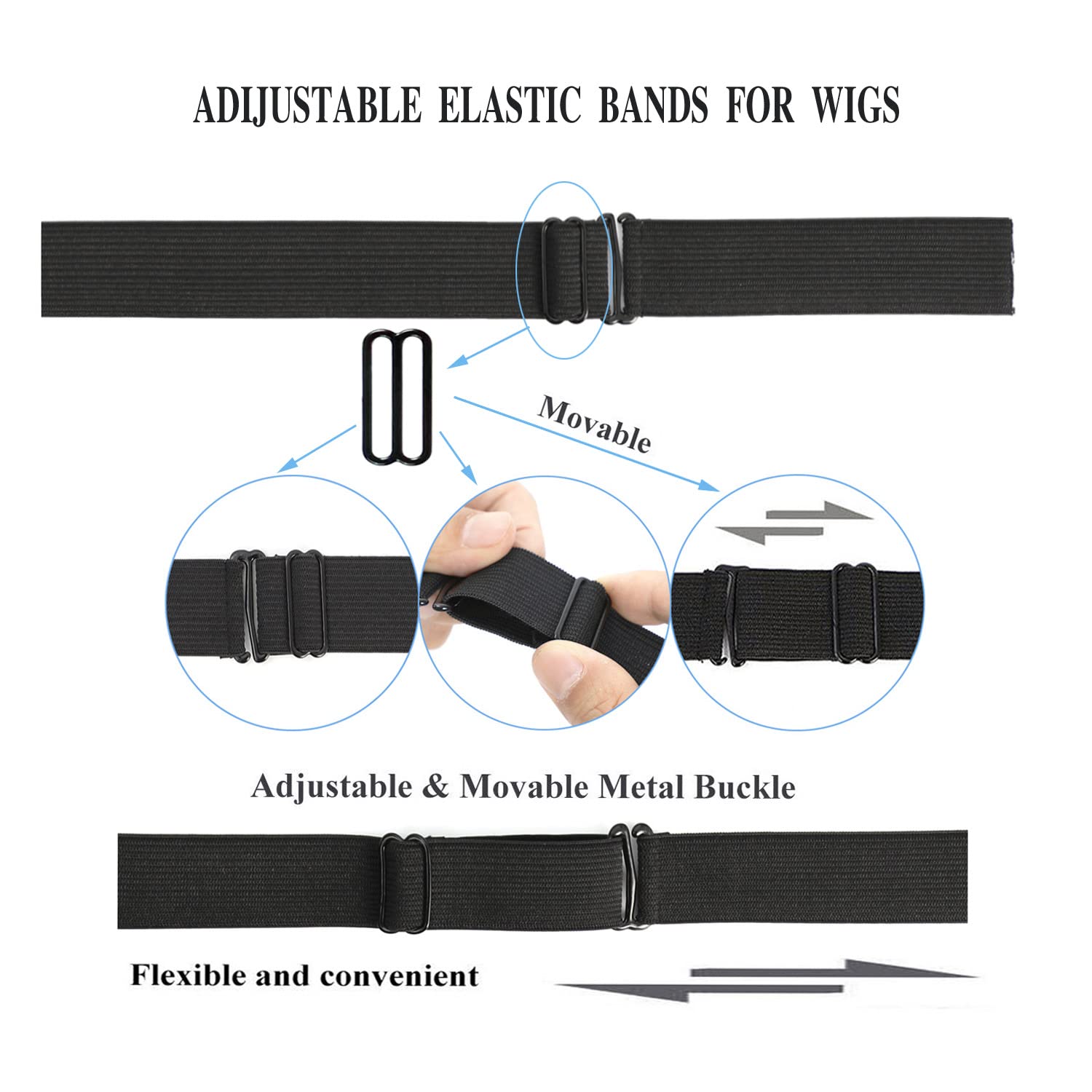 JIUSERLU black wig band provides reliable grip without slipping.