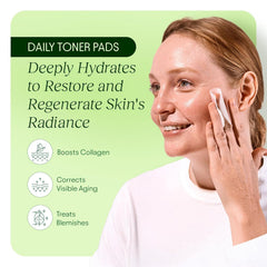 Close-up of pad texture showing snail mucin and peptides for soothing care.