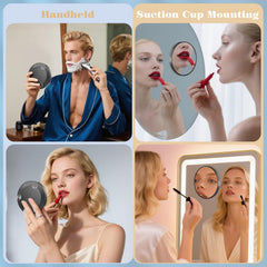 JJhxr 40X magnifying mirror 4.5in view for precise eyelash and eyeliner work.