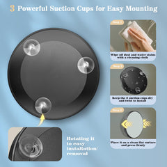 JJhxr suction cups securely attach to smooth surfaces for stable use.