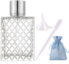 JJKMALL 100ml glass spray bottle with silver sprayer for essential oils and perfumes.