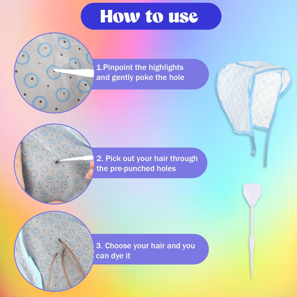 JJUNW highlighting cap purple; versatile for salon or home hair frosting.