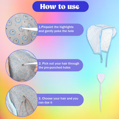 JJUNW highlighting cap purple; versatile for salon or home hair frosting.