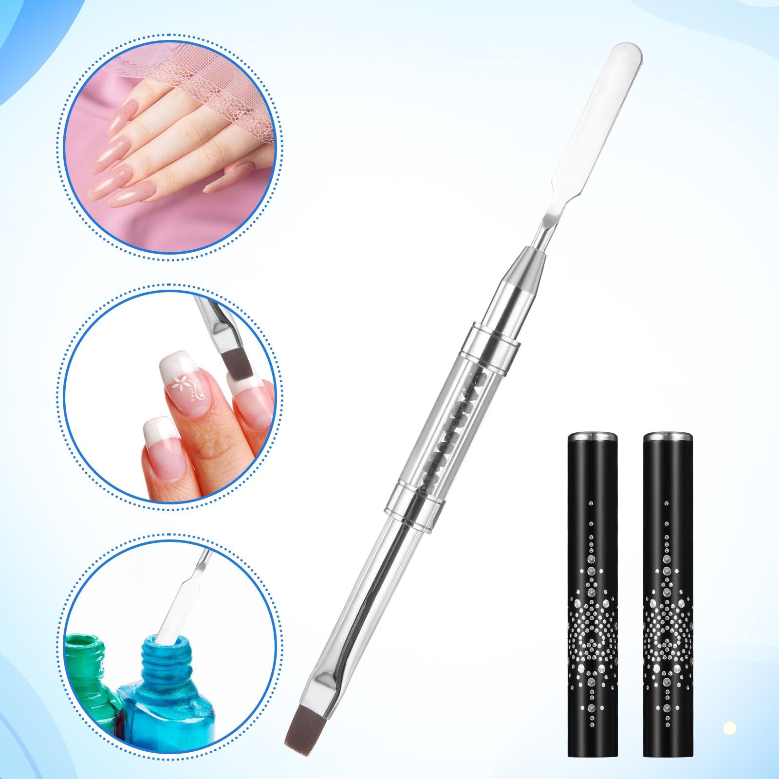 JJUNW nail liner brush with nylon bristles for clean lines
