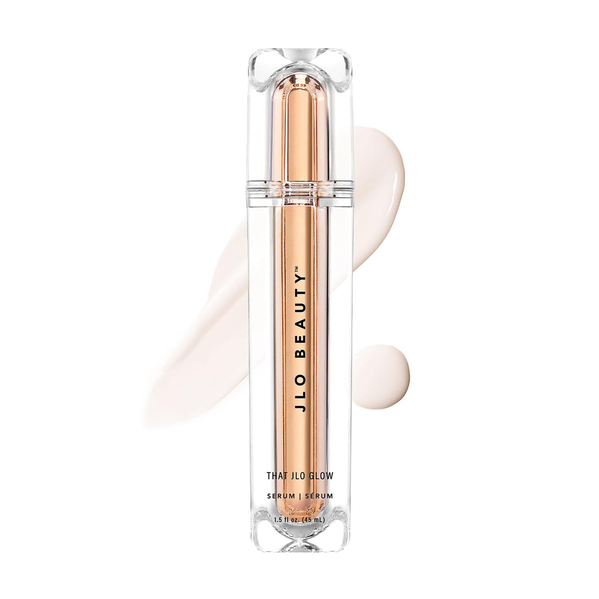JLO BEAUTY Brightening Serum bottle closeup for radiant skin