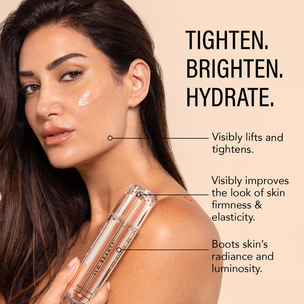 JLO BEAUTY Vitamin C Niacinamide serum ingredients closeup emphasizes brightening potential