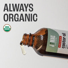 Aceite de ricino certificado orgánico para uso cosmético de J MAC BOTANICALS.