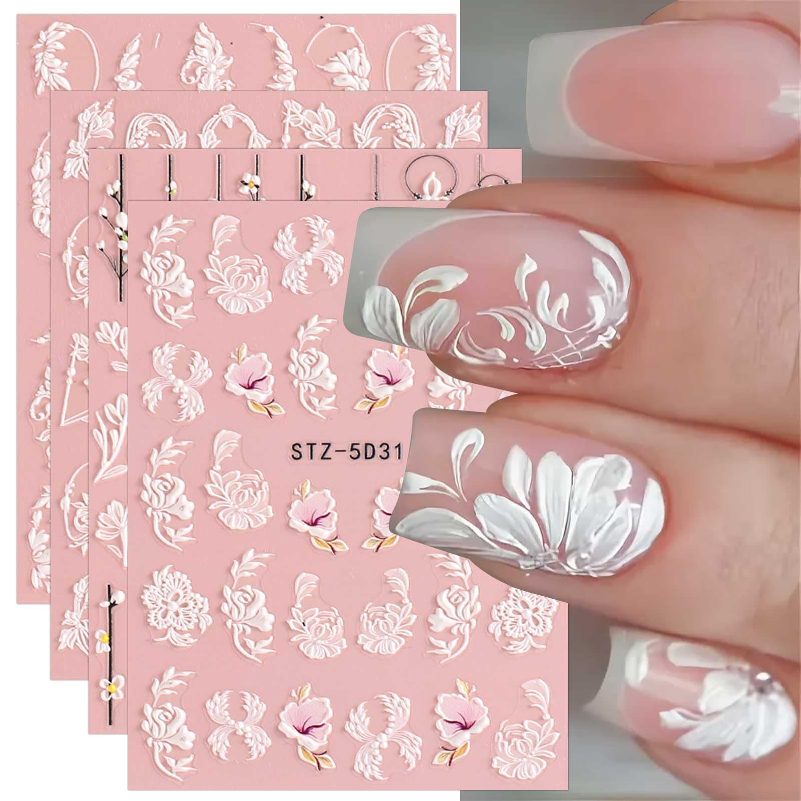 jmeowio estampas florales 5d primavera para uñas con diseño único
