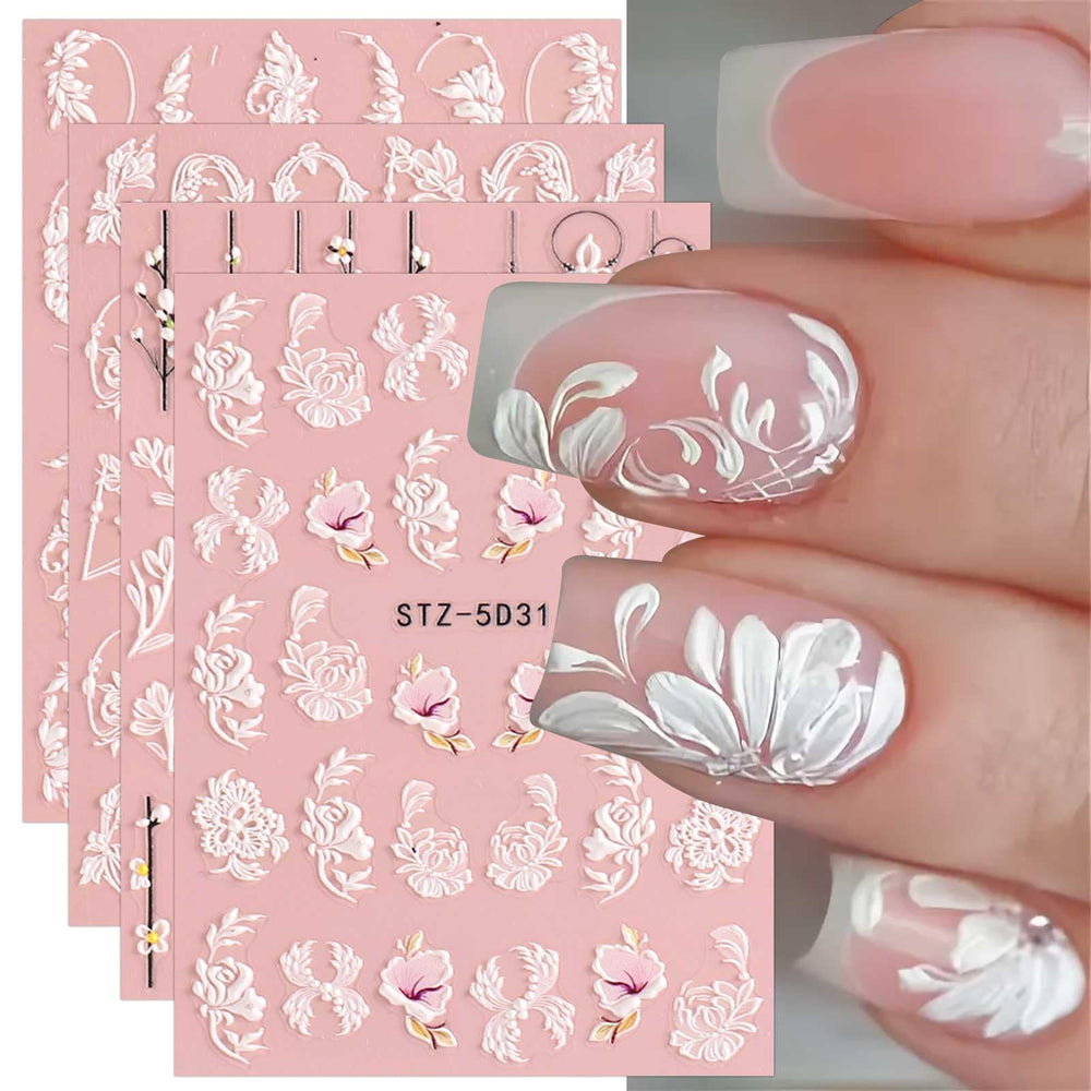jmeowio estampas florales 5d primavera para uñas con diseño único