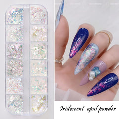Jmeowio mermaid iridescent flakes add multi-tonal depth to every manicure.
