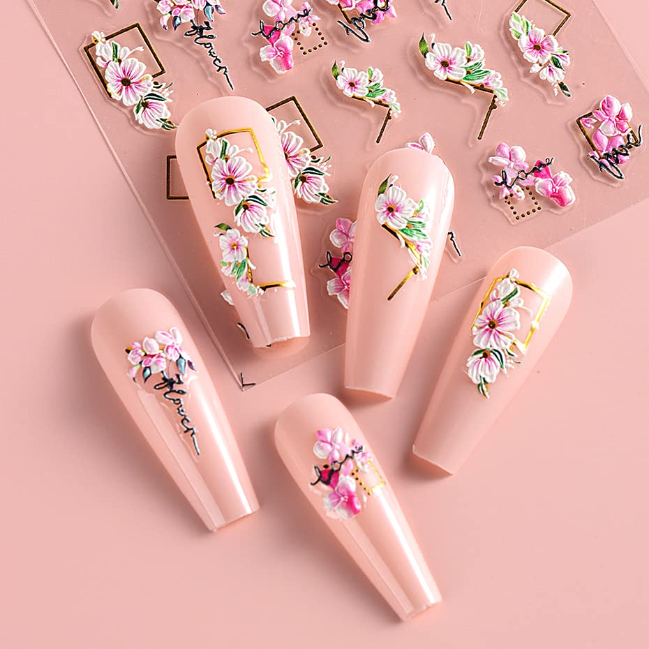 jmeowio pegatinas autoadhesivas 5d para uñas versátiles
