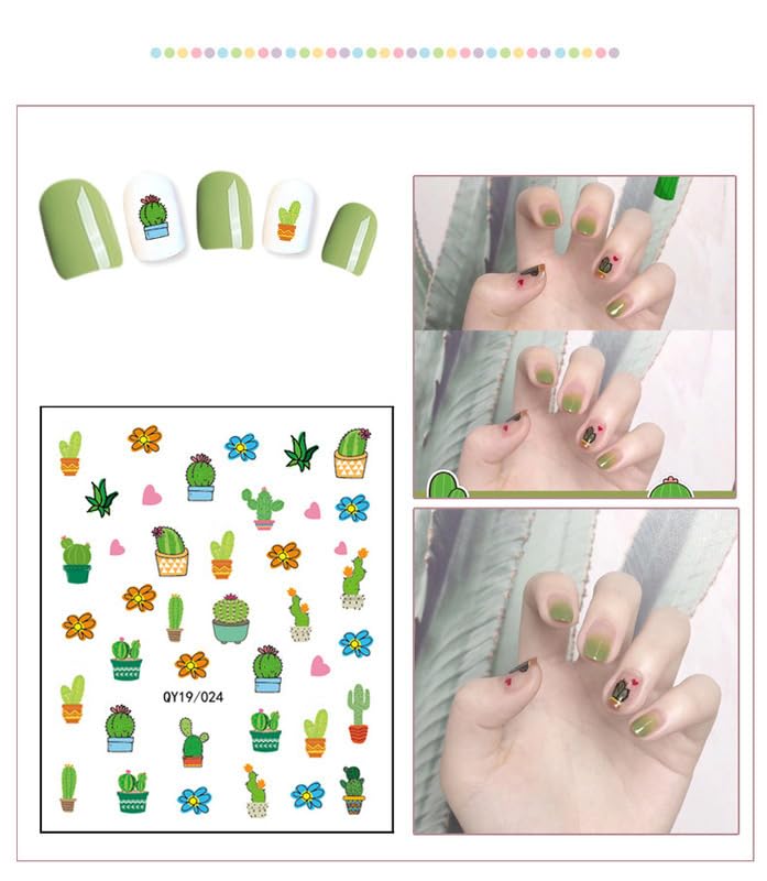 JMEOWIO pegatinas uñas colores brillantes para fiestas
