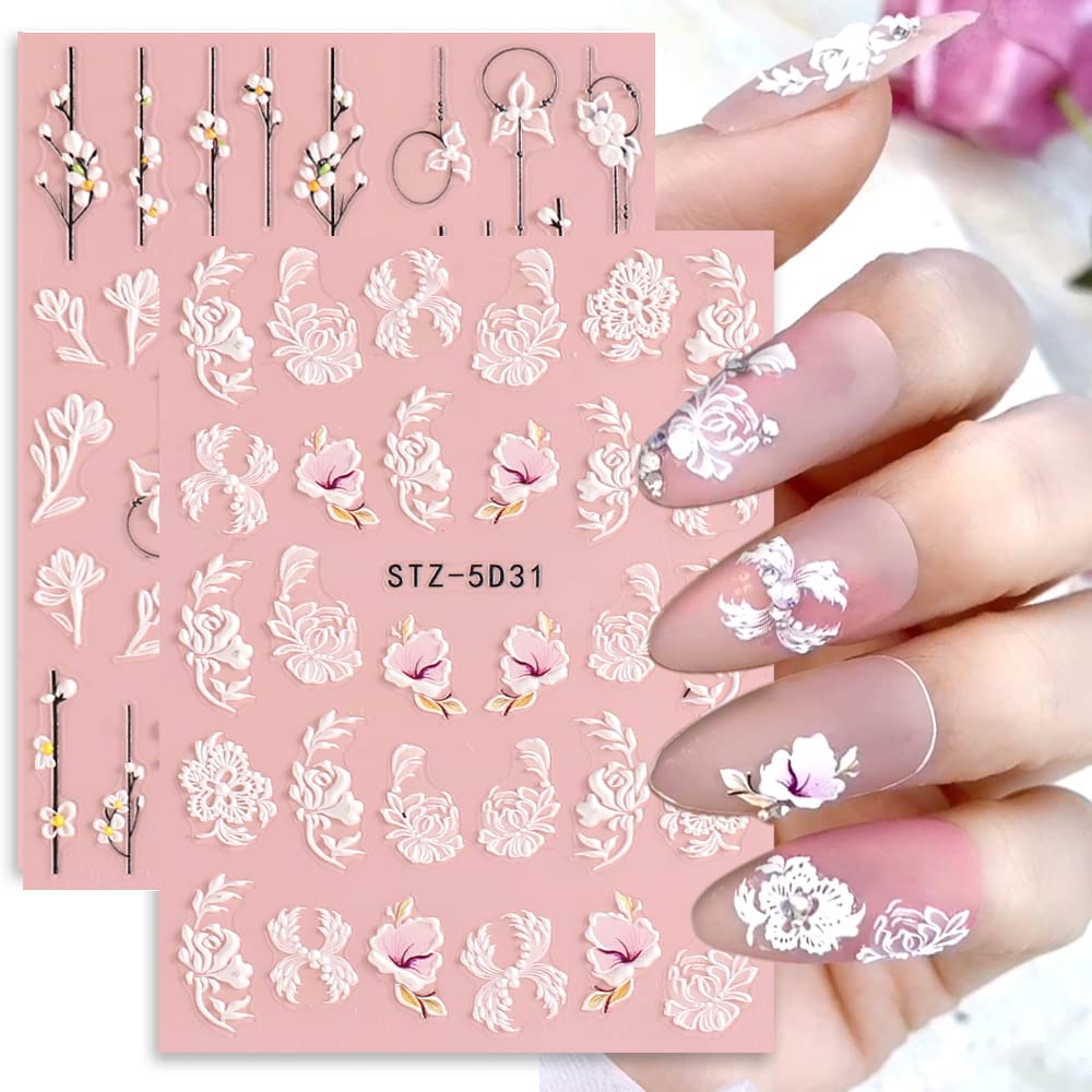 jmeowio set de uñas primavera florales, ideal para decoraciones caseras