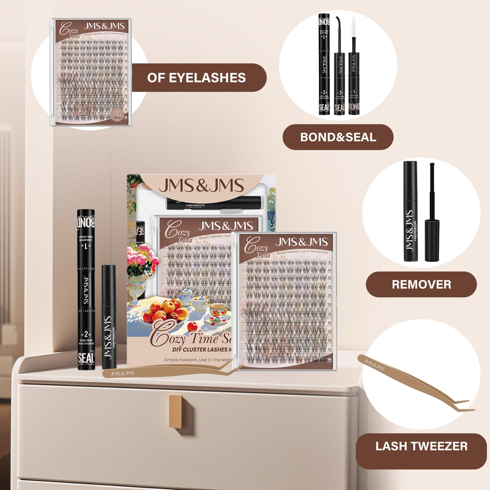 JMS&JMS lash applicator tool aiding precise placement for beginners.
