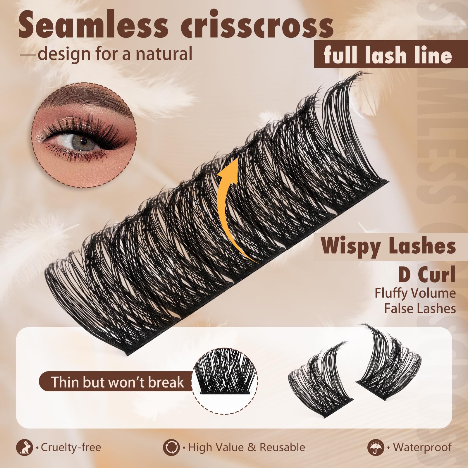 JMS&JMS Lash Clusters Kit display with 156 clusters for multiple uses