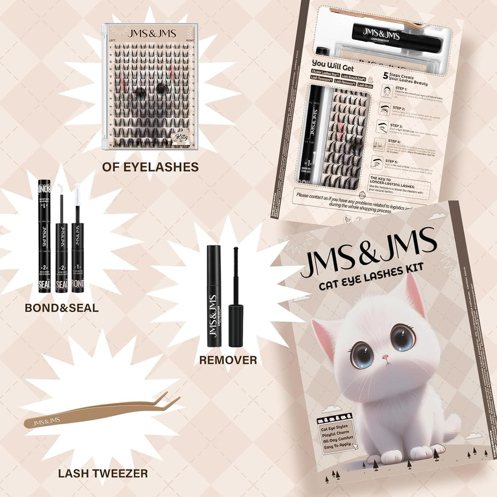 JMS&JMS Manga lash clusters with clear visuals for at-home application.