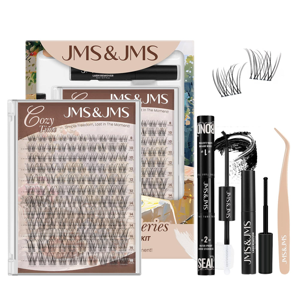 JMS&JMS Venus lash clusters kit with invisible band for a natural look.