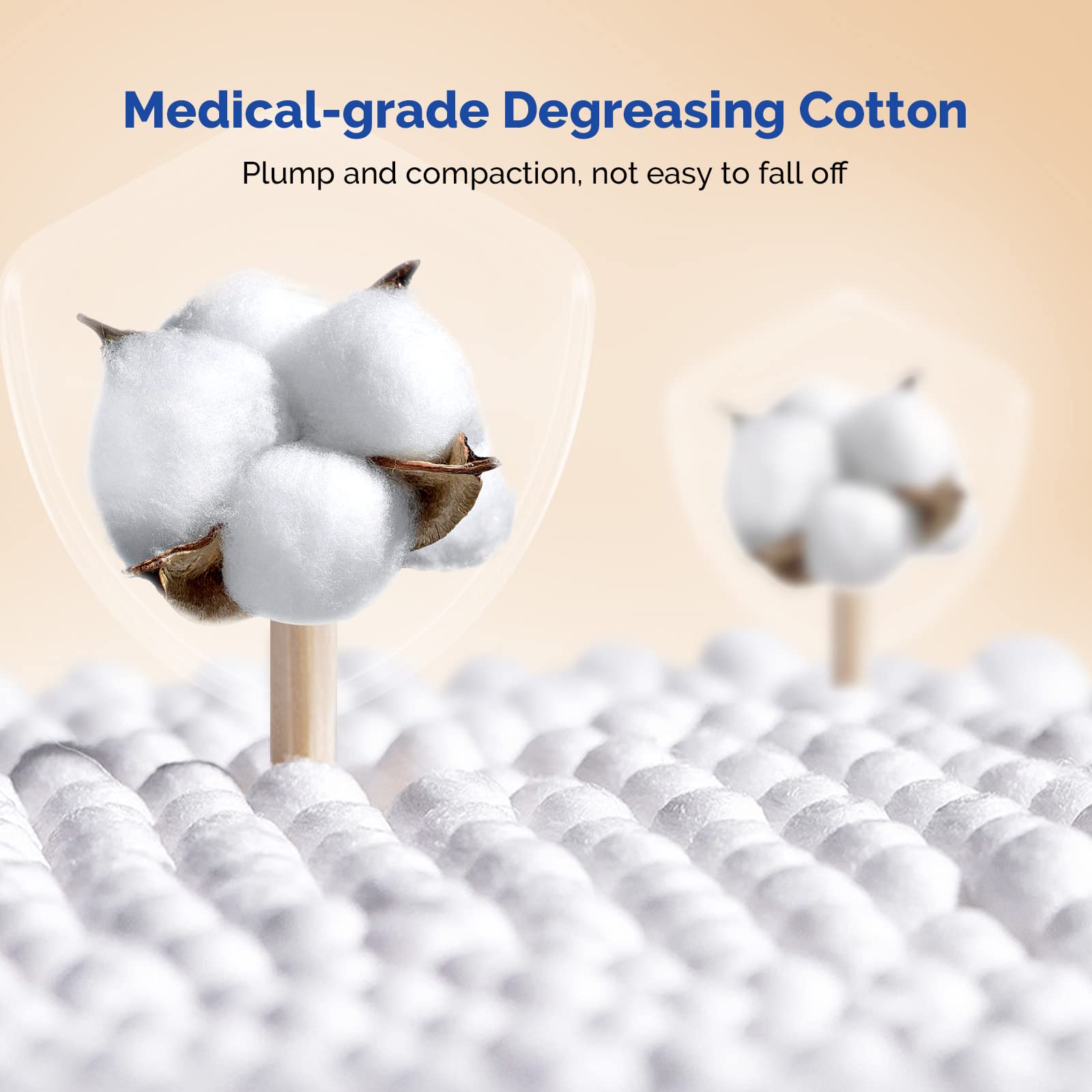 JMU medical-grade cotton tips resist unraveling for reliable performance.