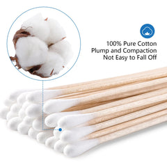 JMU medical grade cotton tips with firm heads for reliable use.