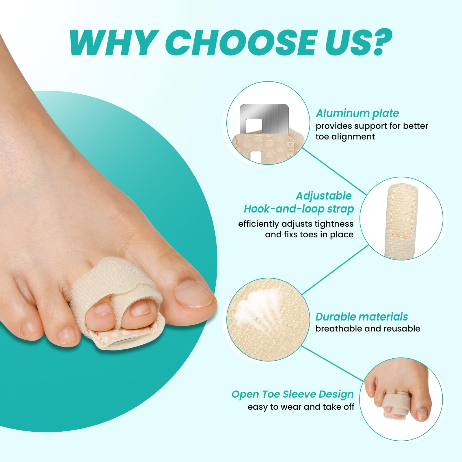 JNATER day and night toe splint supports daily activities and nighttime recovery