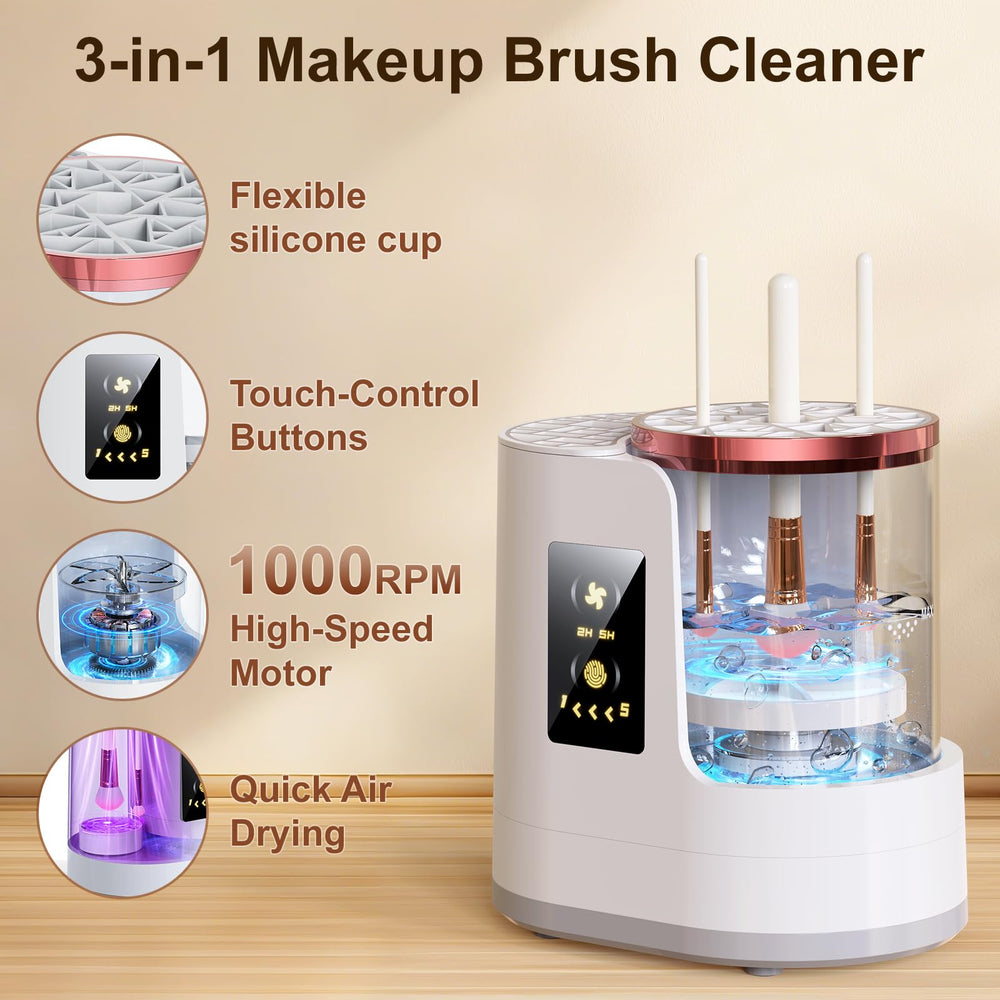 Jnconser Electric Brush Cleaner top view emphasizes compact, stylish design.