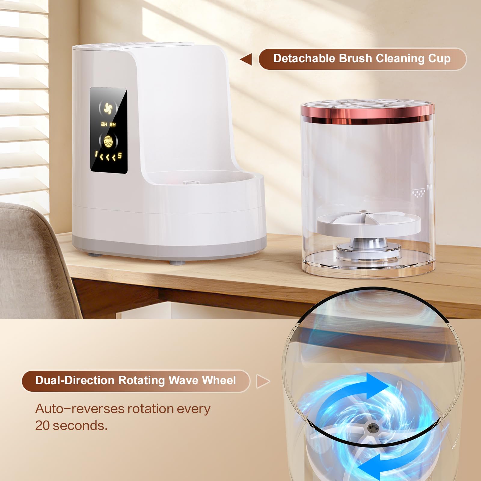 Jnconser One-touch operation front view enables plug-and-press use.