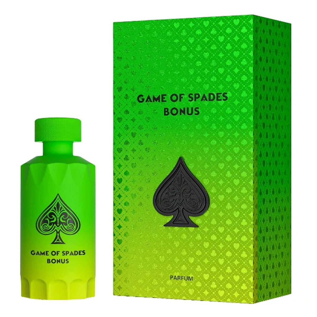 Jo Milano Game of Spades Bonus bottle front view, bold men's fragrance for refined evenings.