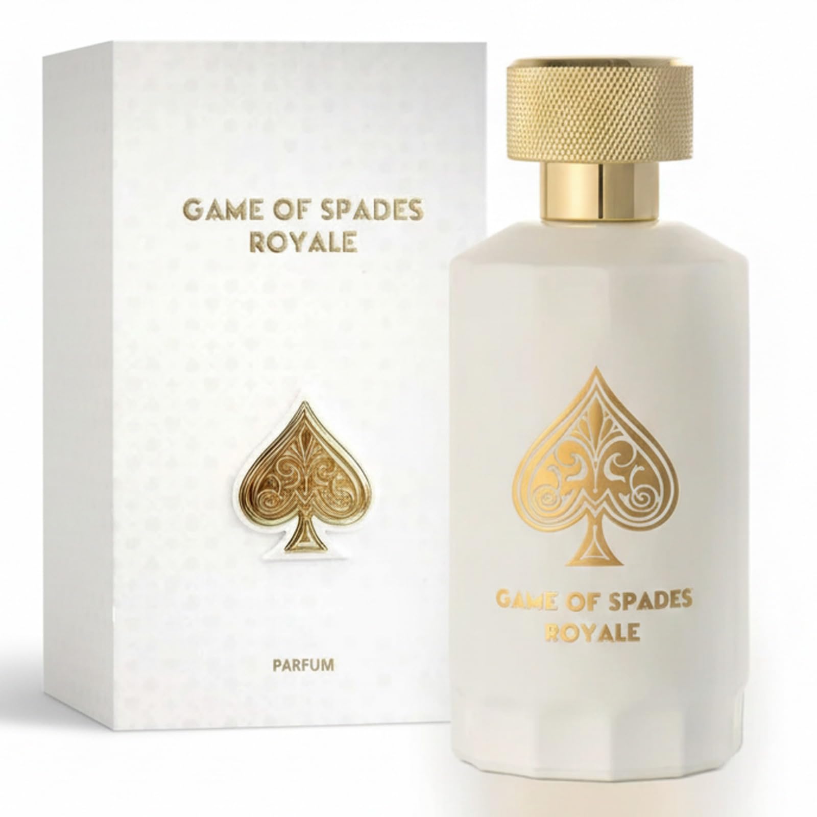 Jo Milano Game of Spades Royale bottle front, premium unisex fragrance for everyday elegance.