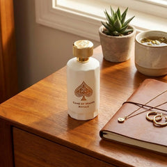 Jo Milano Game of Spades Royale label close-up communicates luxury branding and scent promise.