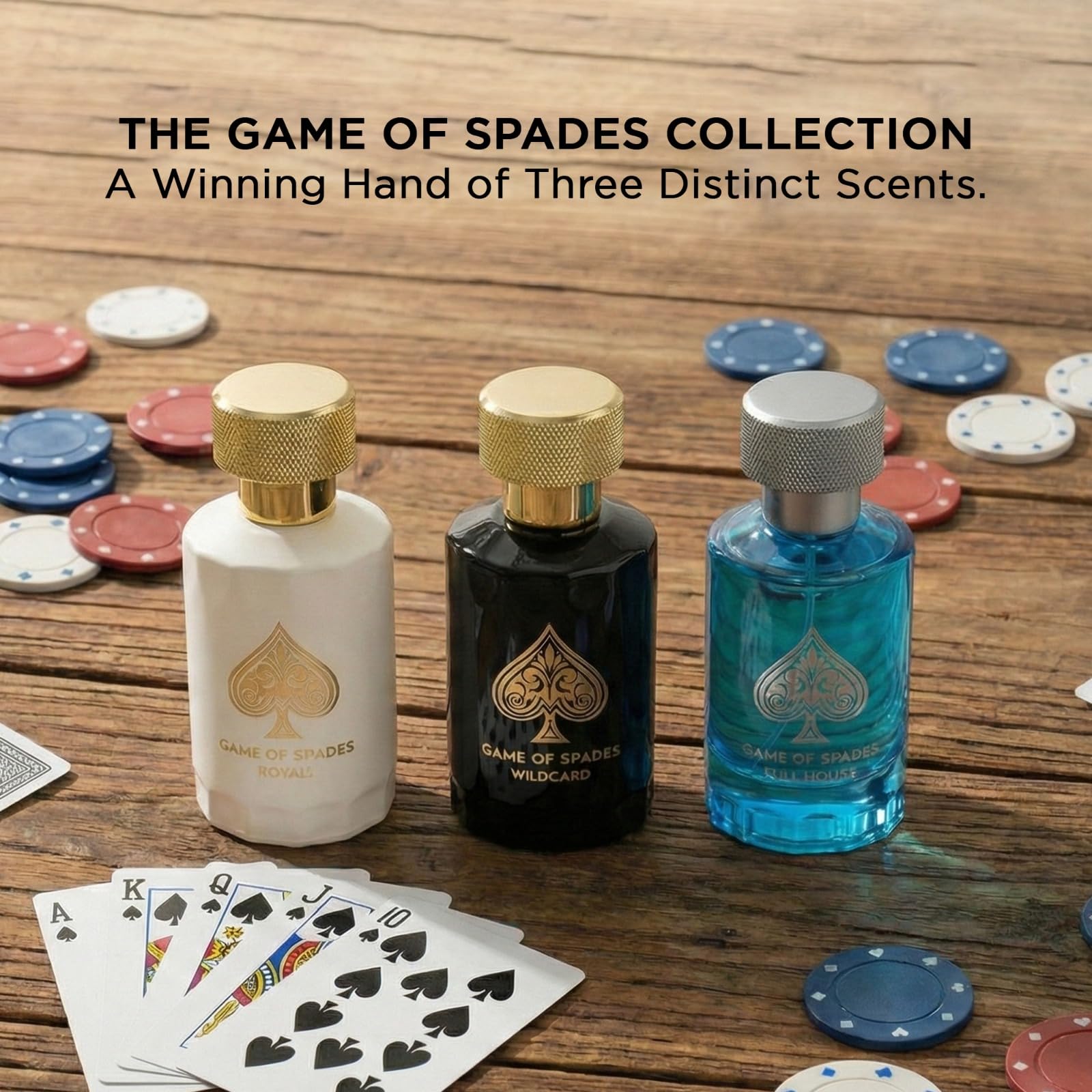 Jo Milano Game of Spades travel-friendly 30 ml bottles for on-the-go scents