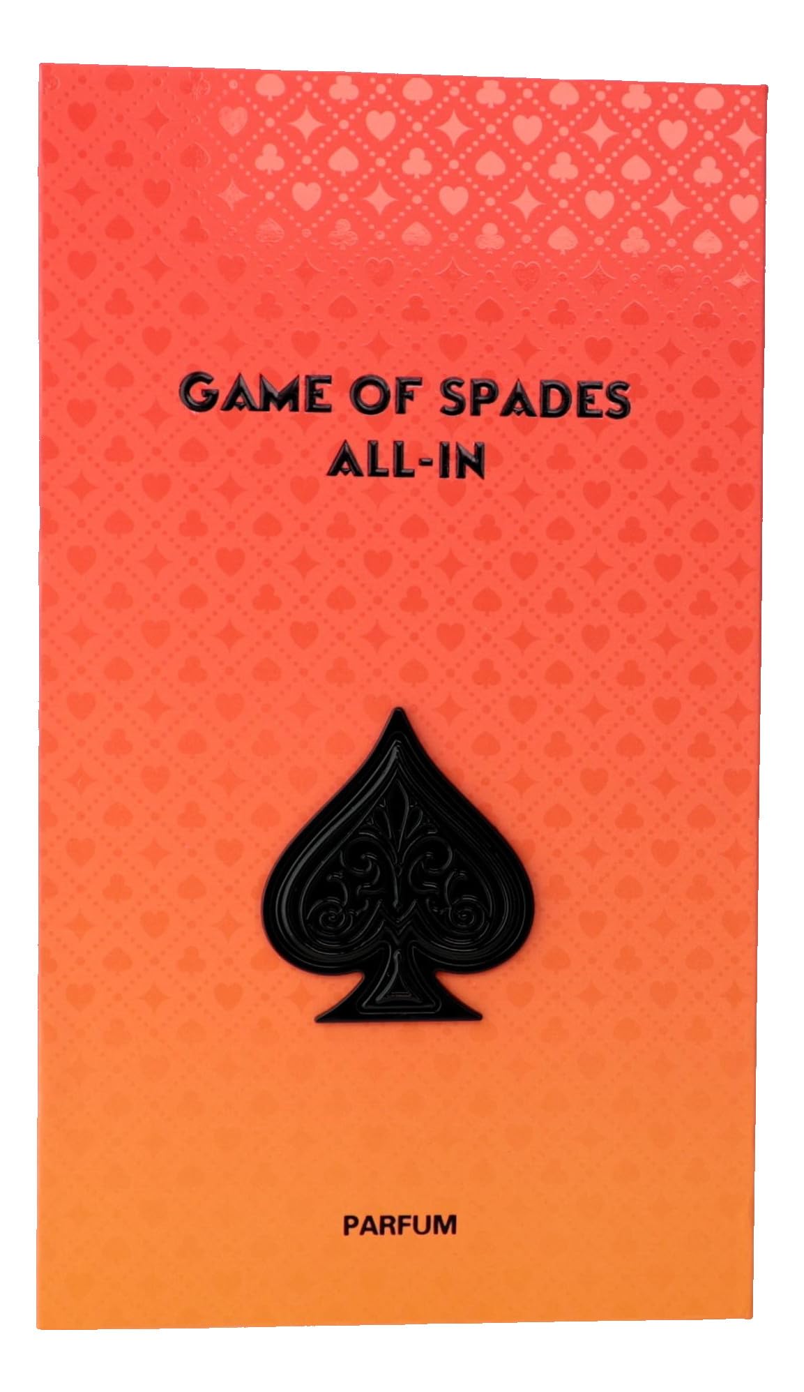 Jo Milano Paris Game of Spades packaging box presents 3.4 fl oz parfum for unisex.
