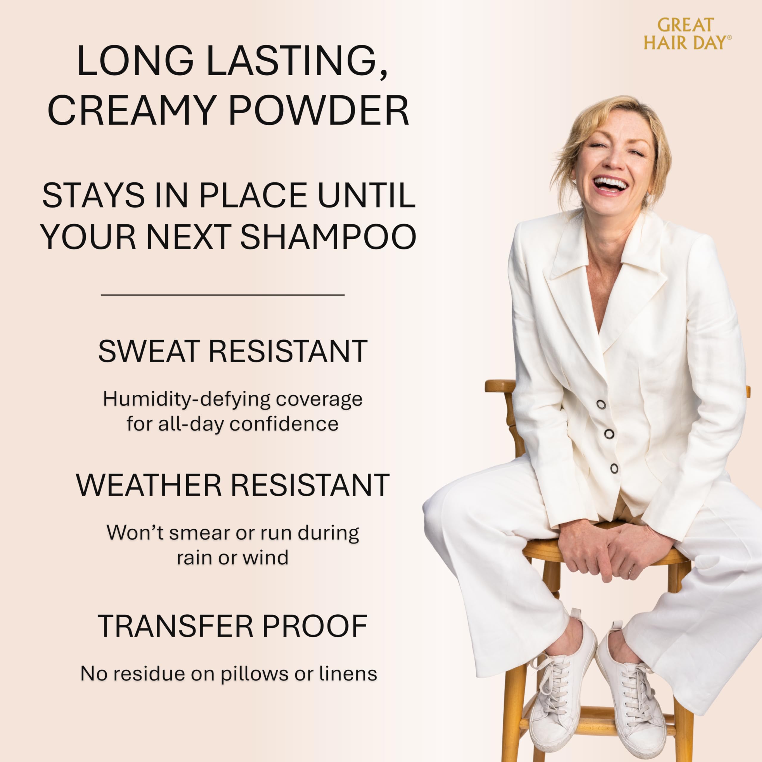 Joan Rivers Great Hair Day powder stays put until shampooed