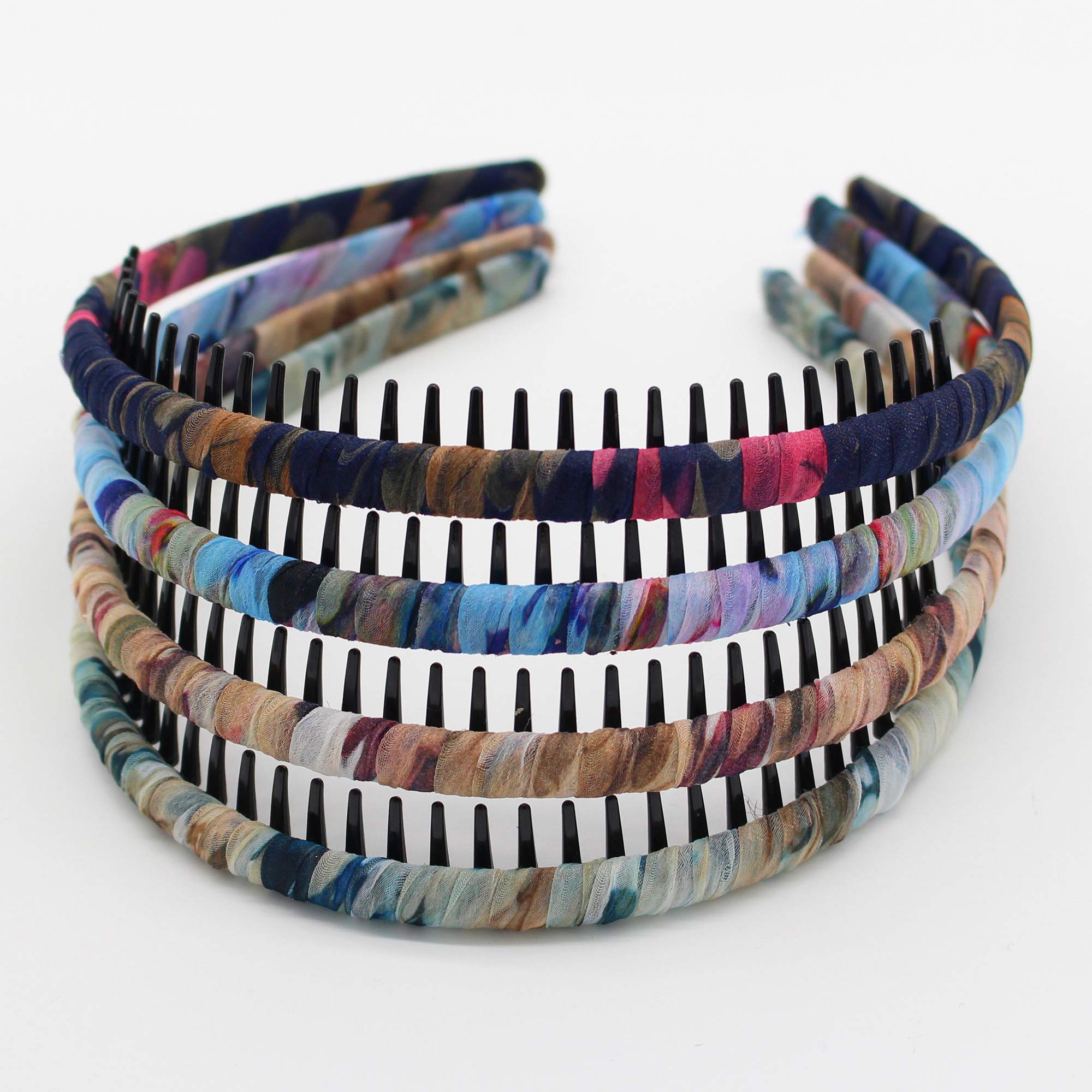 Joband aro para el cabello con dientes de resina multicolor, fijación estable para todo el día.