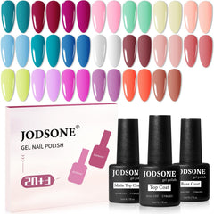 JODSONE 23 piezas: paleta de geles colores para manicura casera.