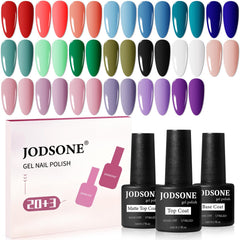 JODSONE 23-piece gel nail polish set displayed in a box for easy at-home manicure use