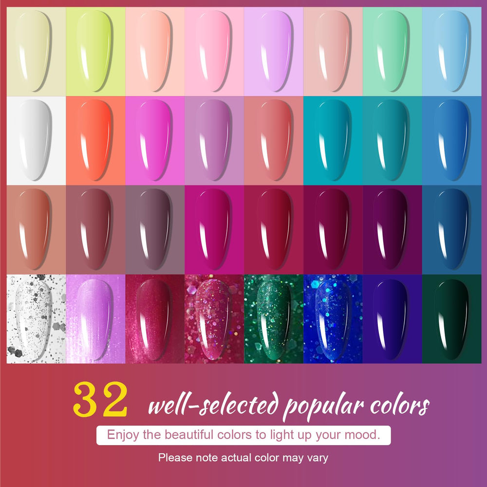 JODSONE 32-color gel polish set offering versatile shade options.
