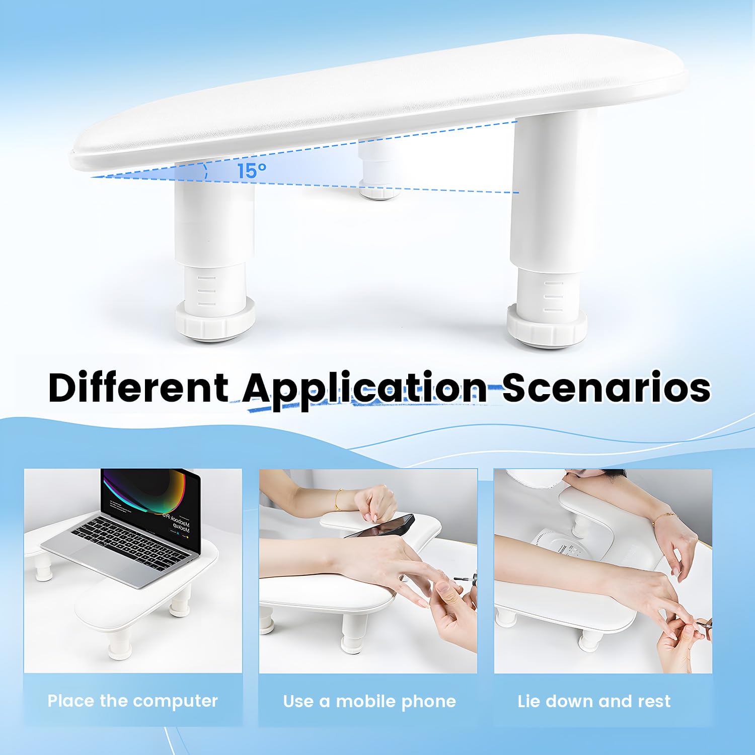 JODSONE adjustable-height levels customize client comfort in nail work.