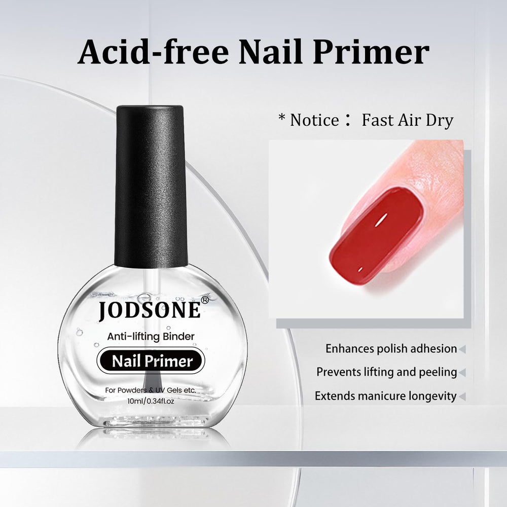 Close-up of JODSONE basecoat application for smooth nail art foundation