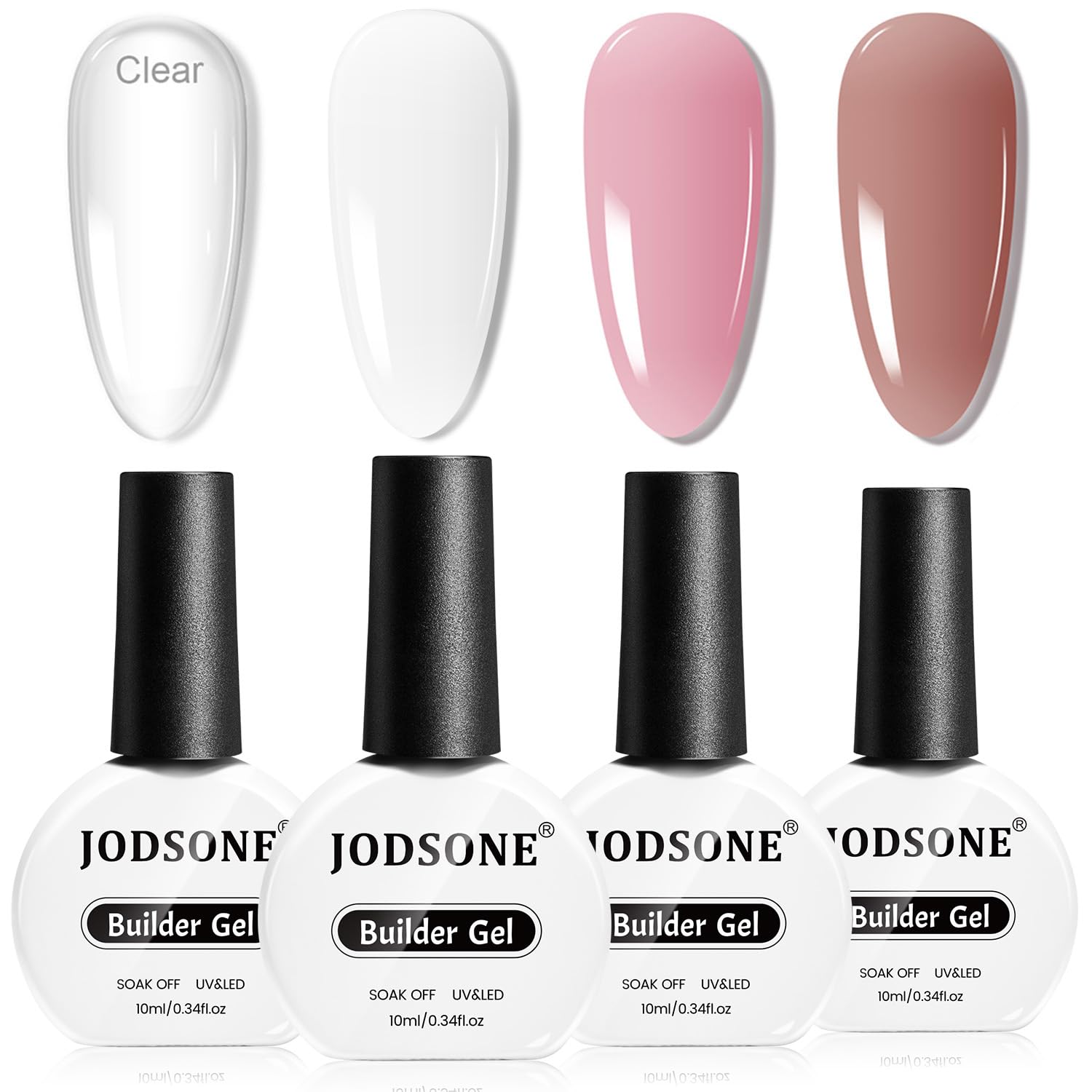 JODSONE builder gel pink bottle for nail extensions and durable finish.
