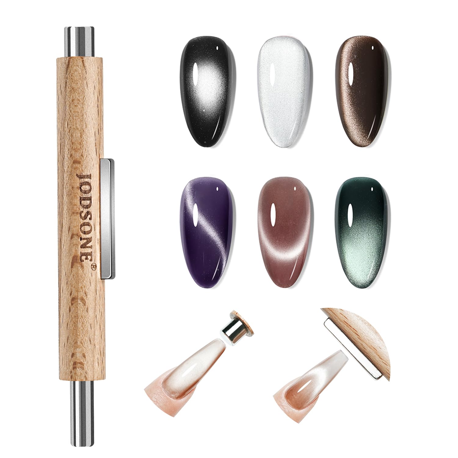 JODSONE cat eye magnet with 6mm cylinder enables precise, detailed nail designs.